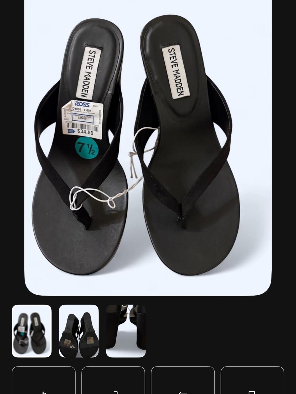 Steve Madden Black Women's Thong Sandals